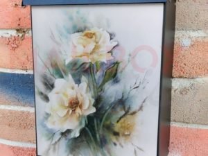 Pretty White Flowers Colonial Mailbox Cover