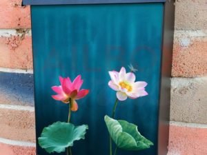 Beautiful Lotus Flowers Colonial Mailbox Cover