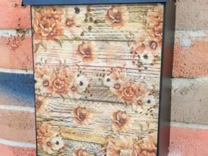 Flowers on Wood Background #15 Colonial Mailbox Cover