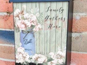 Cotton Bouquet in a Mason Jar #2 Colonial Mailbox Cover