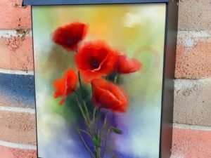 Beautiful Red Poppies Colonial Mailbox Cover