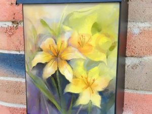 Delicate Yellow Lily Flowers Colonial Mailbox Cover