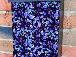 Beautiful Electric Blue Leaves Colonial Mailbox Cover