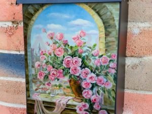 Roses in the Window Colonial Mailbox Cover