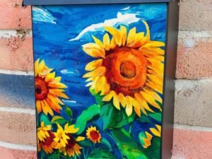 Bright Summer Sunflowers Colonial Mailbox Cover