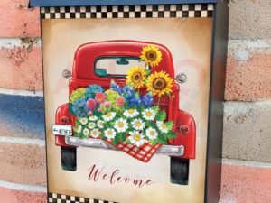 Pioneer Woman Flower Market Truck #2 Colonial Mailbox Cover