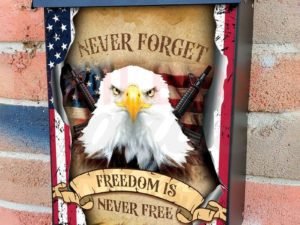 American Eagle and Flags #1 Colonial Mailbox Cover