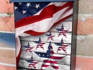 American Flag and Stars Colonial Mailbox Cover