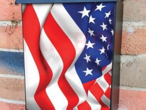 Wavy American Flag Colonial Mailbox Cover