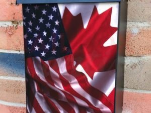 USA - Canada Flag Colonial Mailbox Cover