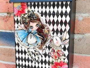 Alice and the White Rabbit  Colonial Mailbox Cover