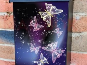 Midnight Butterflies Colonial Mailbox Cover