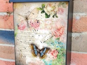 Vintage Butterfly Design #3 Colonial Mailbox Cover