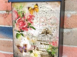 Vintage Butterfly Design #4 Colonial Mailbox Cover