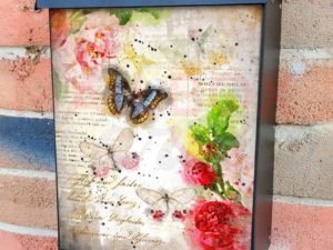 Vintage Butterfly Design #6 Colonial Mailbox Cover