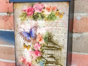 Vintage Butterfly Design #7 Colonial Mailbox Cover