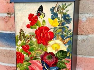 Vintage Butterfly Design #9 Colonial Mailbox Cover