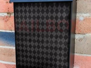 Black Rhombus Pattern Colonial Mailbox Cover
