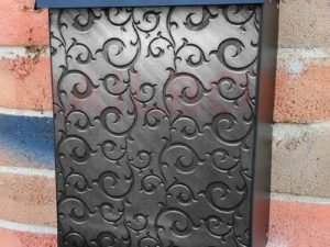 Engraved Dark Flat Design Colonial Mailbox Cover