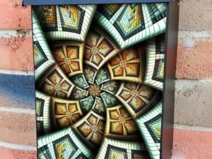 Colorful Mosaic Design #2 Colonial Mailbox Cover