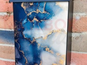 Beautiful Blue Marble Pattern Colonial Mailbox Cover