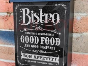 Chalkboard Bistro Sign Design Colonial Mailbox Cover