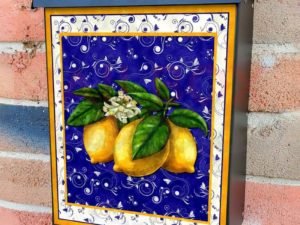 Italian Lemon Design Colonial Mailbox Cover