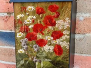 Still Life with Roses by C. Anthonore Colonial Mailbox Cover