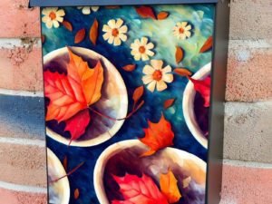 Leaves and Flowers Colonial Mailbox Cover