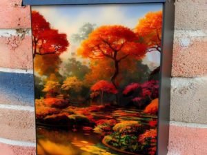 Trees and a Pond Colonial Mailbox Cover