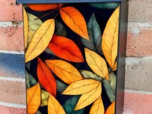 Pretty Autumn Leaves Colonial Mailbox Cover