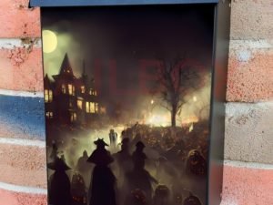 Witches on the Street Colonial Mailbox Cover