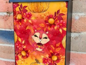 Cute Autumn Squirrel Colonial Mailbox Cover