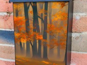 Foggy October Forest #1 Colonial Mailbox Cover