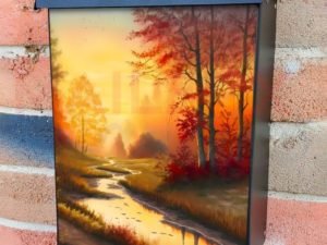 Beautiful Autumn Sunset #2 Colonial Mailbox Cover