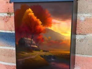 Beautiful Autumn Sunset #7 Colonial Mailbox Cover