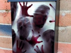 Bloody Scary Zombies Colonial Mailbox Cover