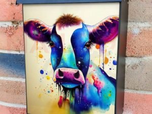 Rainbow Cow Colonial Mailbox Cover