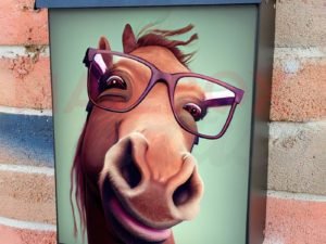 Cute Horse in Sunglasses Colonial Mailbox Cover