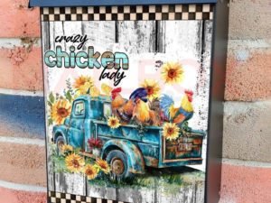 Farmhouse Truck and Chickens Colonial Mailbox Cover