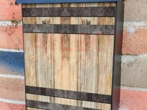 Rustic Farmhouse Barn Door #1 Colonial Mailbox Cover