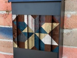 Quilt Design on Wood  Colonial Mailbox Cover