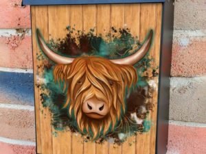 Scottish Highland Cow #2 Colonial Mailbox Cover