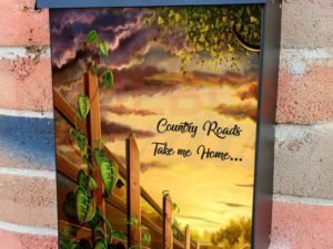 Sunset Country Road Colonial Mailbox Cover