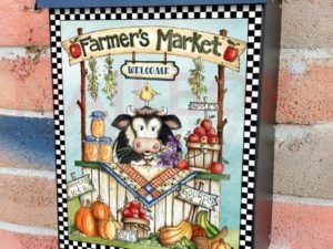 Farmers Market Cow Colonial Mailbox Cover