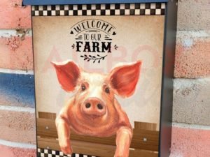 Pig on the Fence Colonial Mailbox Cover