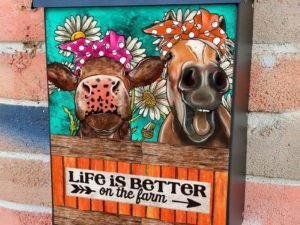 Happy Farm Animals Colonial Mailbox Cover