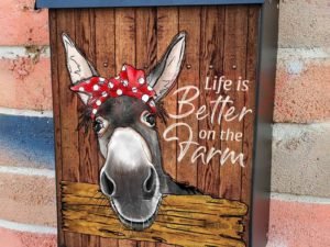 Donkey with Bandana Colonial Mailbox Cover