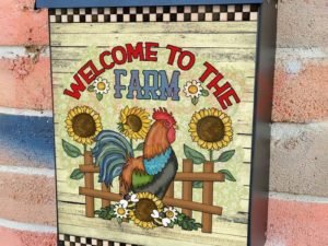 Welcome to the Farm Rooster Colonial Mailbox Cover