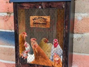 Hens and Roosters in a Coop Colonial Mailbox Cover